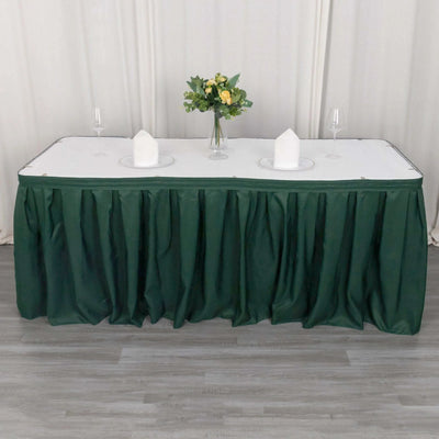 Polyester Table Skirt 21ft Hunter Emerald Green - Stylish Pleated Table Cover