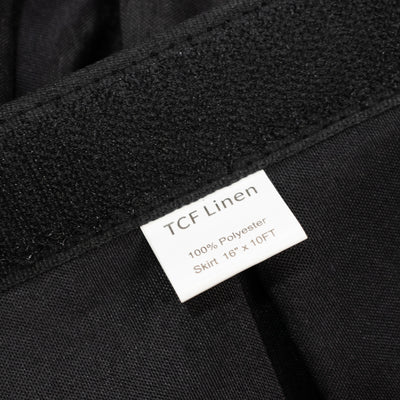 TCF Linen black polyester skirt label 16"x10'