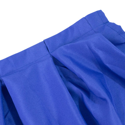 Royal blue pleated fabric with a smooth texture