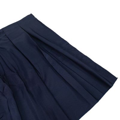 Navy pleated skirt on a plain background