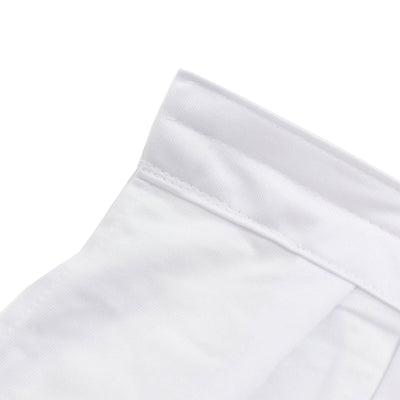 White fabric sleeve cuff close-up on a plain background#whtbkgd