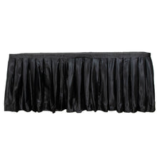 Black Pleated Satin Table Skirt 17 Feet