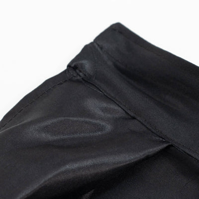 Black waterproof fabric with stitched seam close-up#whtbkgd