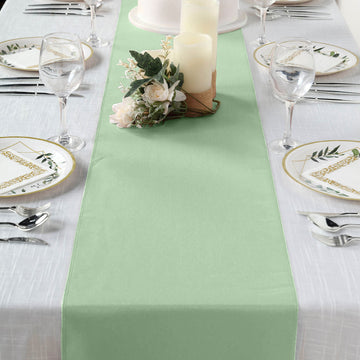 Sage Green Polyester Table Runner 12"x108"