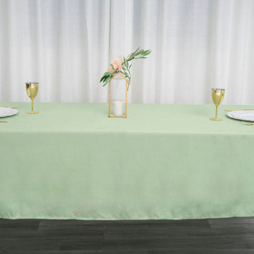 Add a Touch of Natural Beauty with the Sage Green Seamless Polyester Rectangular Tablecloth
