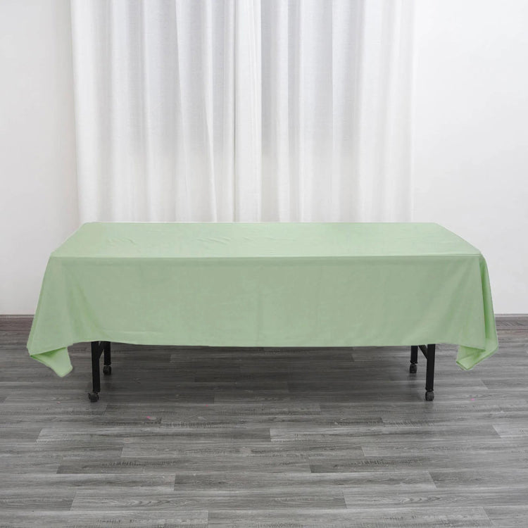 Sage Green Polyester Rectangular Tablecloth 60 Inch x 102 Inch 