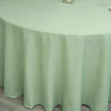 Unleash Your Creativity with the Sage Green Seamless Polyester Round Tablecloth 132