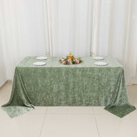 Sage Green Seamless Premium Crushed Velvet Rectangle Tablecloth - 90"x132"