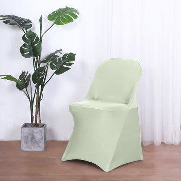 Sage Green Spandex Stretch Fitted Folding Chair Cover 160 GSM