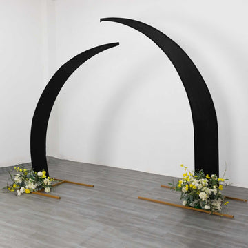 <strong>Elevate Your Ceremony with Black Half Crescent Moon Backdrop Stand Covers</strong>