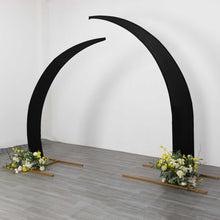 Set of 2 Black Spandex Half Crescent Moon Wedding Arch Covers, Backdrop Stand Cover