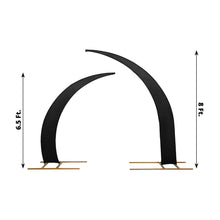 Set of 2 Black Spandex Half Crescent Moon Wedding Arch Covers, Backdrop Stand Cover