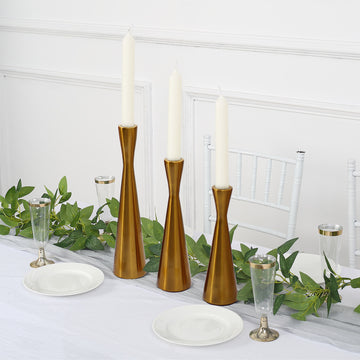Add a Touch of Opulence with the Gold Metal Taper Candle Holders