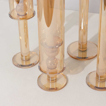Versatile and Stylish Gold Hurricane Taper Candle Holder for Any Occasion