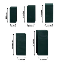 Set of 5 Hunter Emerald Green Spandex Rectangular Plinth Display Box Stand Covers