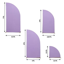 Set of 4 Matte Lavender Lilac Fitted Spandex Half Moon Wedding Arch Covers