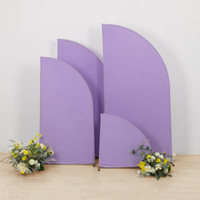 Set of 4 Matte Lavender Lilac Fitted Spandex Half Moon Wedding Arch Covers