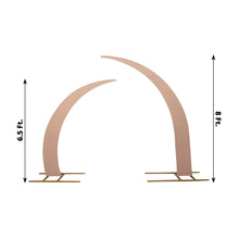 Set of 2 Nude Spandex Half Crescent Moon Wedding Arch Covers, Custom Fitted Backdrop Stand Cover for Curved Arbor Flower Balloon Frame