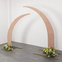Set of 2 Nude Spandex Half Crescent Moon Wedding Arch Covers, Backdrop Stand Cover