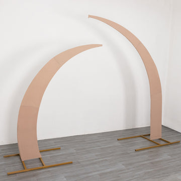 <strong>Elevate Your Wedding with Nude Spandex Crescent Moon Arch Covers</strong>