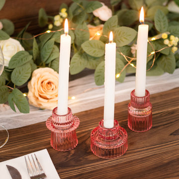 Create Unforgettable Moments with Pink Crystal Glass Candle Holders