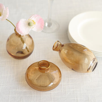 Add a Touch of Elegance with Small Gold Glass Bud Vase Table Centerpieces