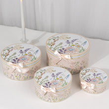 Set of 4 Blush Floral Nesting Gift Boxes With Lids