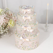 Set of 4 Blush Floral Nesting Gift Boxes With Lids