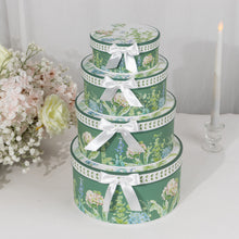 Set of 4 Greenery Theme Nesting Gift Boxes With Lids