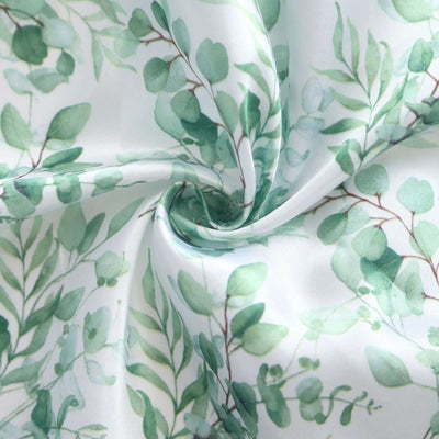 Eucalyptus leaf pattern fabric swirl for sewing and crafts.