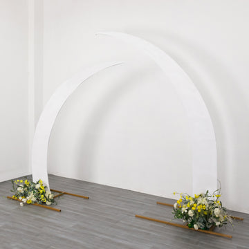 <strong>Transform Your Wedding with White Spandex Crescent Moon Arch Covers</strong>