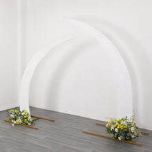 Set of 2 White Spandex Half Crescent Moon Wedding Arch Covers, Backdrop Stand Cover