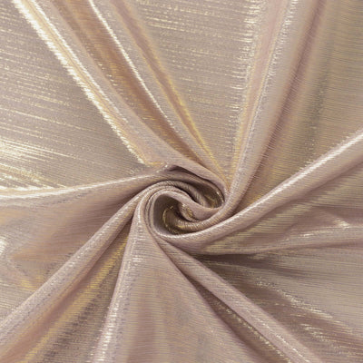 Shimmering beige fabric with metallic threads, perfect for elegant designs.