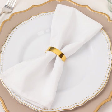 Add a Touch of Elegance with Shiny Gold Metal Semicircle Napkin Rings