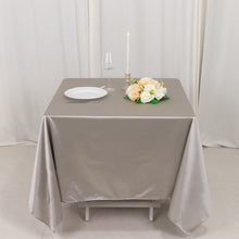 Shimmer Silver Premium Scuba Square Tablecloth, Wrinkle Free Seamless Polyester Tablecloth
