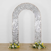 Silver Big Payette Sequin Open Arch Backdrop Cover, Sparkly U-Shaped Fitted Wedding Arch Slipcover