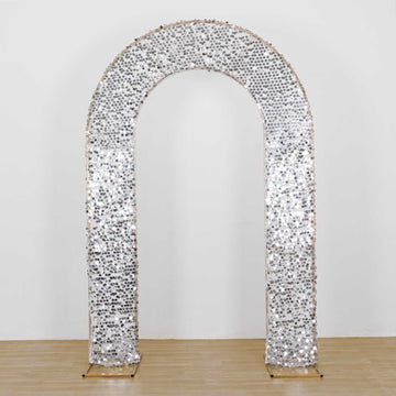 <strong>Silver Big Payette Sequin Open Arch Backdrop Cover</strong>