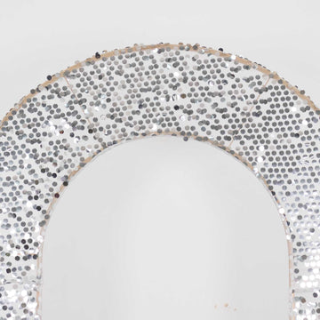 <strong>Silver U-Shaped Fitted Wedding Arch Slipcover</strong>