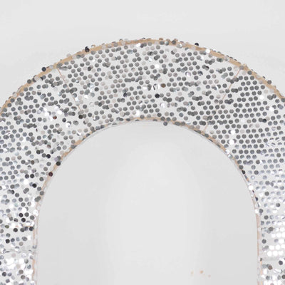 Sparkling silver sequin arch decoration for events and parties