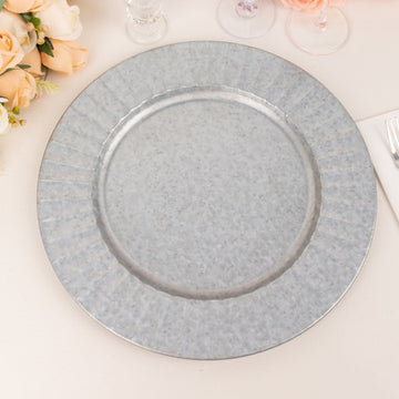 Create Unforgettable Tablescapes with Silver Galvanized Metal Charger Plates