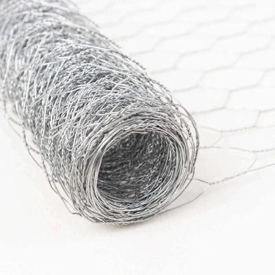Roll of silver wire mesh for crafting and construction.