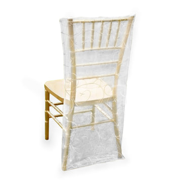 Add Glamour with Silver Organza Chiavari Chair Cover