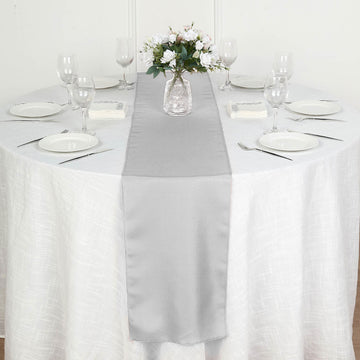 Unleash Your Creativity with the Silver Polyester Table Runner