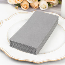 20 Pack | Silver Soft Linen-Feel Airlaid Paper Party Napkins