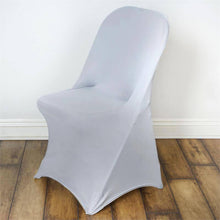 Silver Spandex Stretch Fitted Folding Chair Cover - 160 GSM