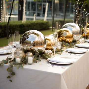 Add a Touch of Wonder with the Silver Reflective Hollow Garden Globe Spheres