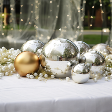 Create a Stunning Ambiance with the Silver Reflective Hollow Garden Globe Spheres