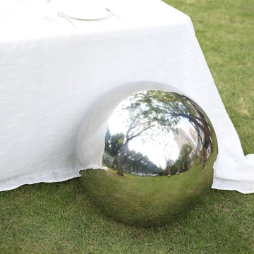 Create Unforgettable Moments with the Silver Shiny Gazing Globe Garden Spheres