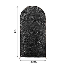 Sparkly Black Big Payette Sequin Fitted Chiara Backdrop Stand Cover for Round Top Wedding