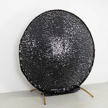 Sparkly Black Big Payette Sequin Single Sided Backdrop Stand Cover for Round Wedding Arch